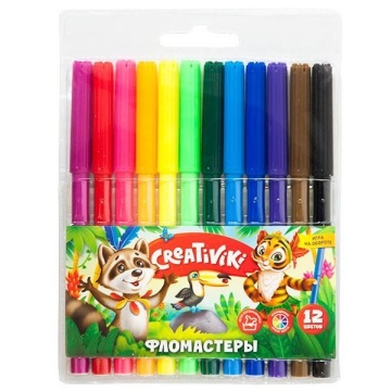 Фломастеры Creativiki 12 цв. блист. упак. кругл. корп.