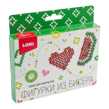 Фигурки из бисера "Сердечко, арбуз"