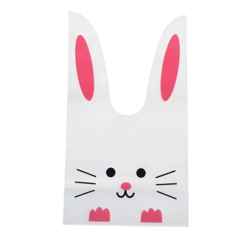 Мешок подар. ПВХ  с ушами 16*27см "Заяц" белый 50шт/уп