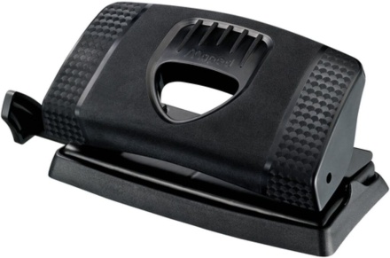 Дырокол MAPED 12 лист. с линейкой, карбон.покрытие, чёрный