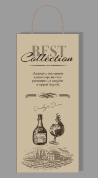 Пакет подар. бумажн. 39*15*8 см 90гр/м2 (под бутылку) "Долина"