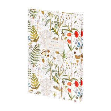 Блокнот А5 7БЦ 80л "Flora. Луговые травы" клетка, мат. лам.