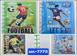 Блокнот-ежедневник: детский "ФУТБОЛ"; на больших кольцах, обложка 7БЦ, блок клетка, 80 листов, размер 14,5*21 см.