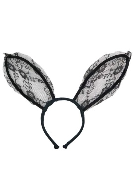 Карнавальные ободок "Игривый зайка" черный