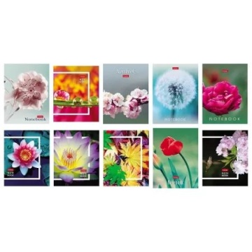 Блокнот А6  32л скоба "Живые моменты" клетка, глянц.лам., 10диз.в блоке