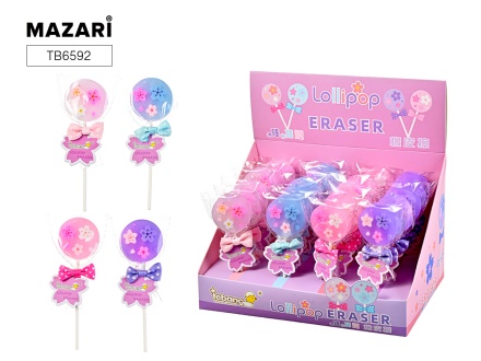 Ластик MAZARI "Леденец" 3,5*3,5*1см, фигурн., 4 диз.
