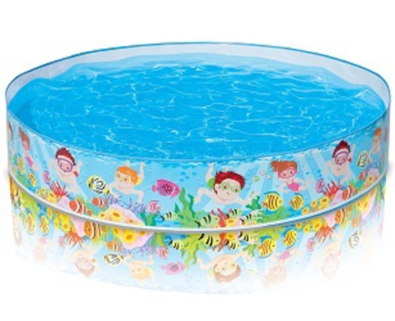 Бассейн ненадувной 152*25см "Пляж" ТМ INTEX плоский борт