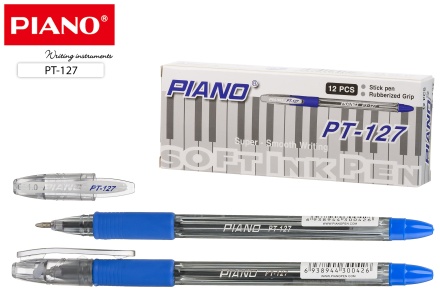 Ручка шариковая. На масл.основе. Прозр.серый корпус. Синяя