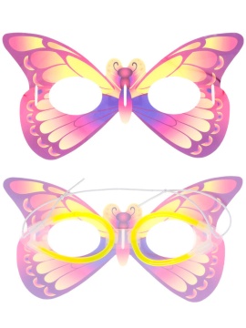 Карнавальная маска "Бабочки" желтая, светится в темноте