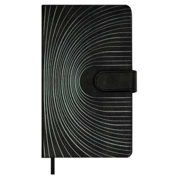 Ежедневник недат А6 кожзам, тв.пер., 120л. "Тиволи черный" ляссе, магн.клапан