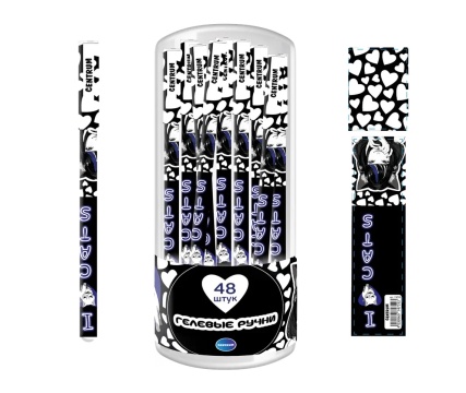 Ручка гелевая "Аниме I love cats" синяя, 0,5мм