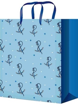 Пакет подар. бумажн. 26*32*8 см 128гр/м2  Якоря