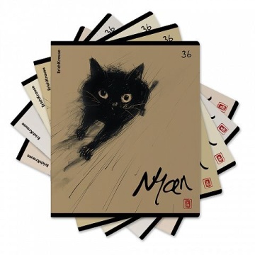 Тетрадь А5 36л кл. Erich Krause "Blur Cat" MIX-PACK