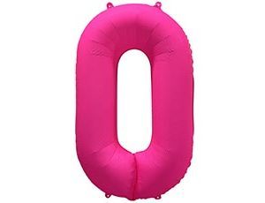Шар фольга 40" "Цифра 0" Неон Pink