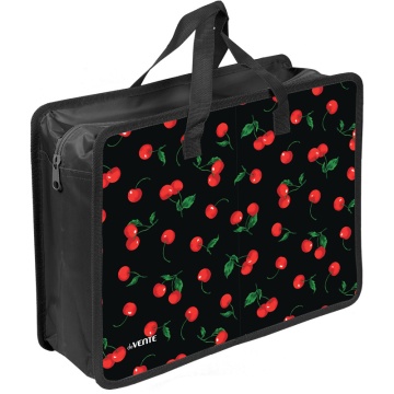 Папка А4 (335*260*100) с ручками, молния, пластик" Very Cherry"