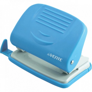 Дырокол deVENTE  20 лист, пластик, линейка, голубой НЕОН