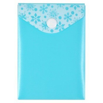 Конверт на кнопке А7 80*110мм COMIX голубой с узорами