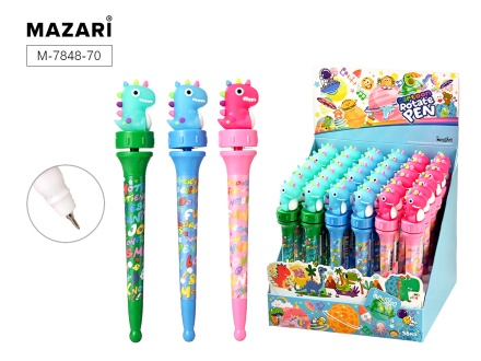 Ручка шар. "Дино cartoon rotate" синяя, 0,7мм, вращающаяся фигурка