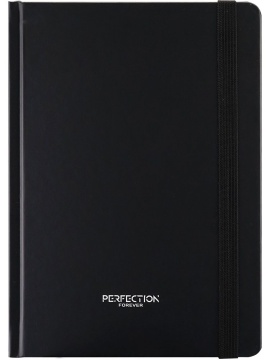 Блокнот А5 7БЦ  96л "Черная обложка" мат.лам., резинка, кл.