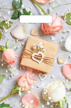 Пакет 30*20см (30мк) с вырубной ручкой "Подарочек" ПВД