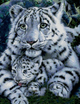 Алмазная мозаика, 40х50см, на подрамнике. НЕЖНАЯ ХИЩНИЦА. Премиум набор. Полная выкладка.