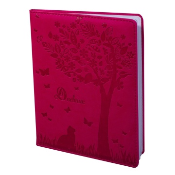 Дневник школьный Alingar 1-11 кл., 48л., 7БЦ, иск. кожа, поролон, тиснение, закругленные углы, малиновый, "Котёнок"