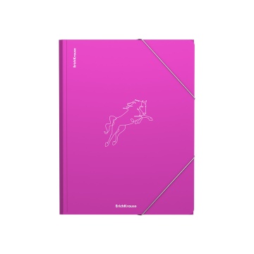 Папка на резинках пластиковая ErichKrause Neon Animals, A4, розовый, ассорти (в пакете по 4 шт.)