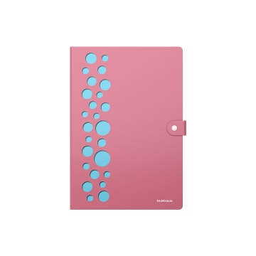 Папка-картотека на кнопке пластиковая ErichKrause Diagonal Pastel, с 4 отделениями, с перфорацией, A