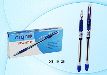 Ручка шариковая. DIGNO TOPWRITER. На масляной основе. Прозр.пласт.корпус. Игольч.наконечник. 0,7 мм. Синяя