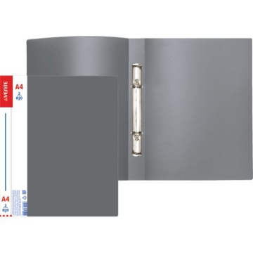Папка 2 кольца 25 мм 0,6 мм пластик А4  Daily серая