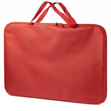 Папка А3 (475*340*20) с ручками, молния, ткань "Красная"