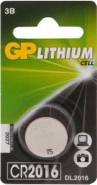 Батарейка-таблетка CR-2016 GP Lithium, блистер, цена за 1 шт