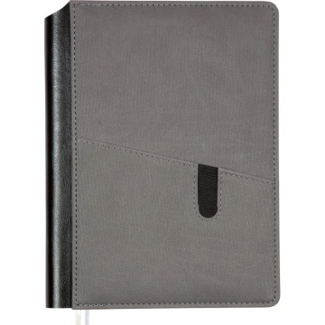Ежедневник дат. 2026г А5 deVENTE Brighton 336стр., серый, тв.обложка, кожзам, ляссе, карман