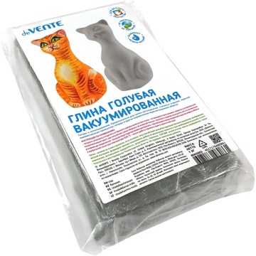 Глина для лепки 1кг голубая вакуумированная