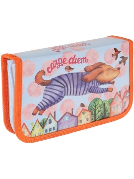 Пенал 1 отд. с 1-ой откид.пл. (190*115*30) молния, лам.картон "Сон собачки"