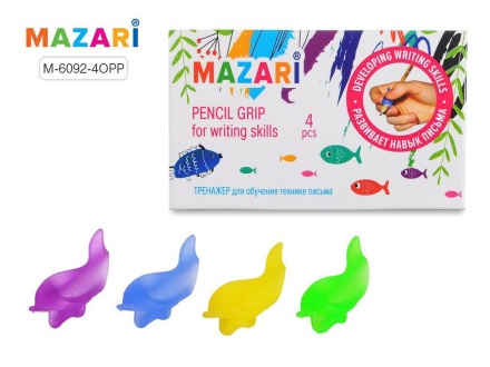 Тренажер-рыбка для постановки письма 4шт (резин.насадка на ручку или карандаш)