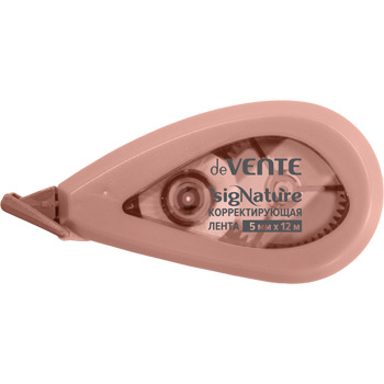 Корректирующая лента deVENTE. sigNATURE,  5мм*12м, полупрозр. корпус, пудрово-розовый