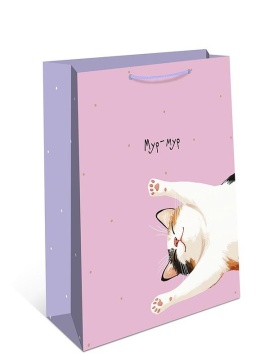 Пакет подар. бумажн. 26*32*12 см, 130гр/м2 Мур мур