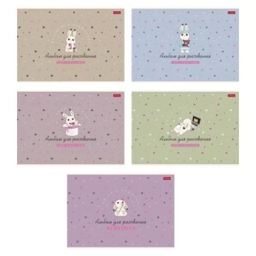 Альбом А4 20л скоба "Милашка Банни" пл. 100 гр/м, 5диз.в блоке*