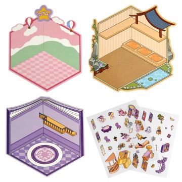 Наклейки-румбокс д/создания миниатюрных сцен 12,5*15см "Микс-дизайн 3"