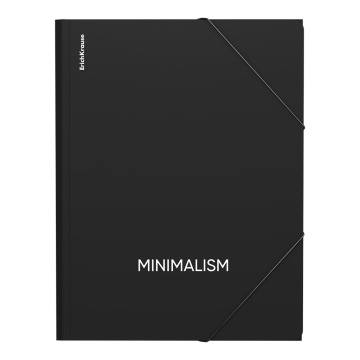 Папка на резинках пластиковая ErichKrause Classic Phrases, A4, черный (в пакете по 4 шт.)