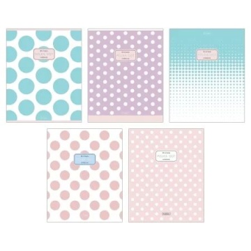 Тетрадь А5 60л кл. Hatber "Горохи" софт-тач, 5диз.в блоке