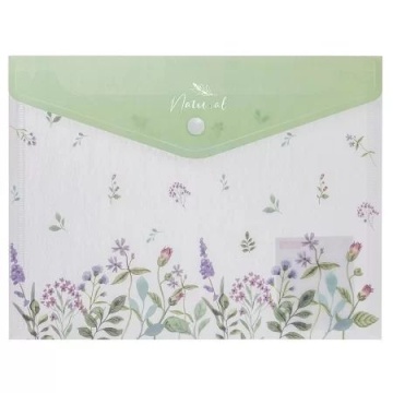 Конверт на кнопке  с рисунком А5 Natural flowers, текстура, 180мкм