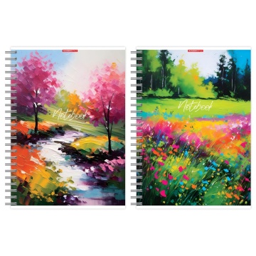 Тетрадь А4 96л кл. гребень Academy Style "Летняя пора" твин.УФ-лак