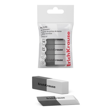 Набор из 3 ластиков ErichKrause Multi (в пакете)