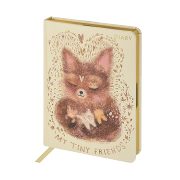 Ежедневник недат. А5 120л., кожзам, тв.пер. "Love me. Лисенок" ляссе