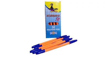 Ручка шариковая синяя КОРВИНА,1мм, Китай