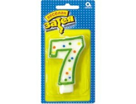Свеча-цифра "7", 7,6см.