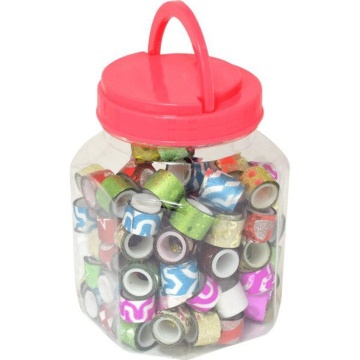 Скотч декоративный 12мм*1м , ассорти, БЛЕСТКИ, 90 шт в банке, ЦЕНА ЗА БАНКУ