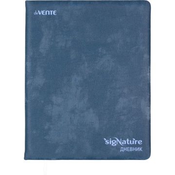 Дневник универсальн. обл. кожзам, тв.пер. "sigNATURE"  с поролоном, шелкография,48л, синий